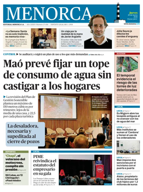 Cover of Menorca Diario Insular