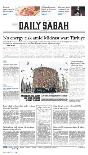 Cover of Daily Sabah (Turkey)