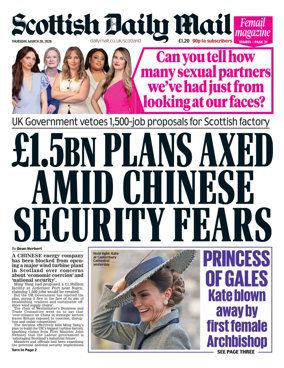 Cover of Scottish Daily Mail