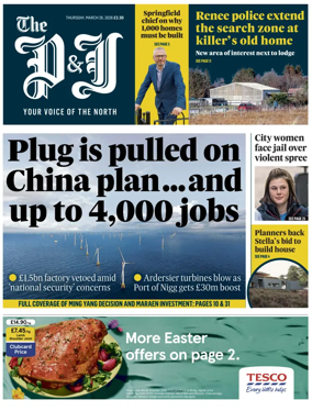 Cover of The Press and Journal (Inverness Highlands and Islands)