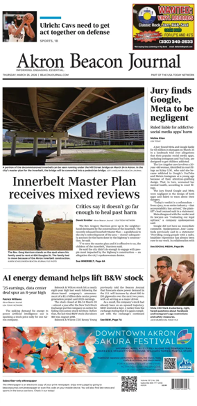 Cover of Akron Beacon Journal