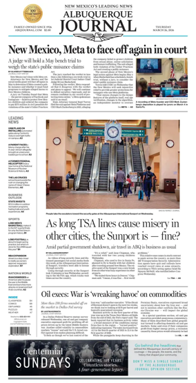 Cover of Albuquerque Journal