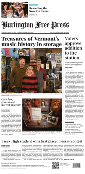 Cover of Burlington Free Press