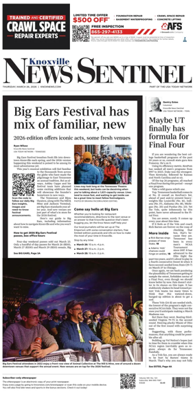 Cover of Knoxville News Sentinel
