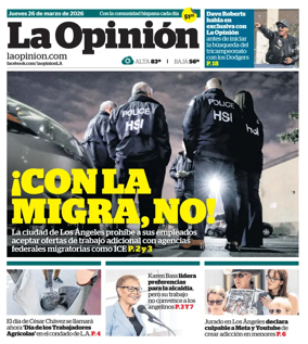 Cover of La Opinion