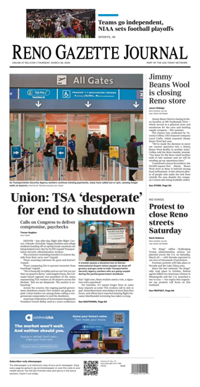 Cover of Reno Gazette Journal