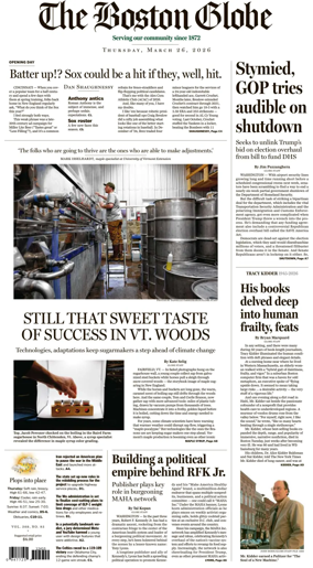 Cover of The Boston Globe