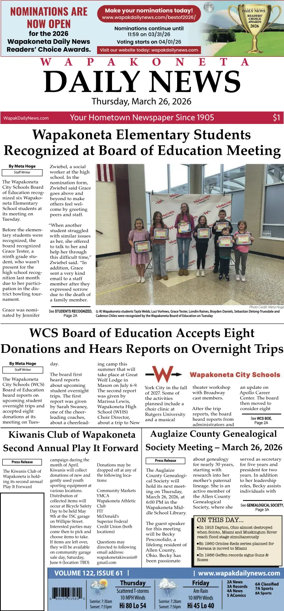 Cover of Wapakoneta Daily News