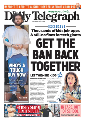 Cover of The Daily Telegraph (Sydney)