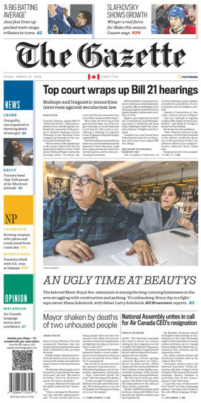 Cover of Montreal Gazette