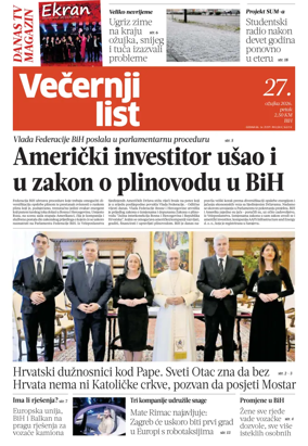 Cover of Vecernji list BiH