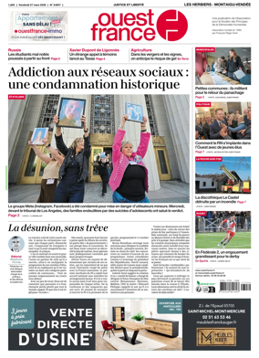 Cover of Ouest France (Les Herbiers / Montaigu)