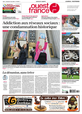 Cover of Ouest France (Loudeac / Rostrenen)