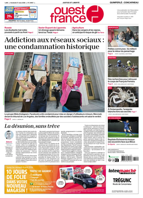 Cover of Ouest-France (Quimperle Concarneau)