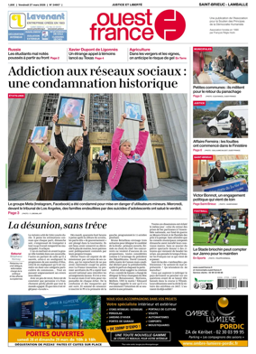 Cover of Ouest-France (Saint-Brieuc Lamballe)