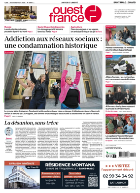 Cover of Ouest France (Saint-Malo)