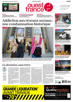 Cover of Ouest France (Vannes)