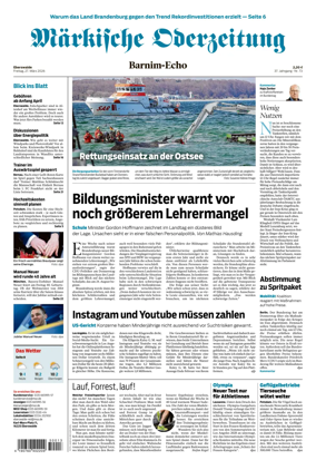 Cover of Markische Oderzeitung Eberswalde