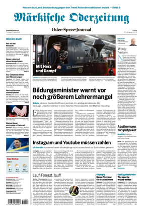 Cover of Markische Oderzeitung Eisenhuttenstadt