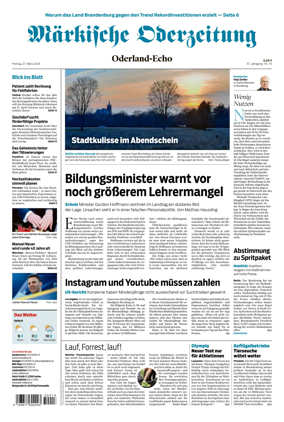 Cover of Markische Oderzeitung Oderland-Echo
