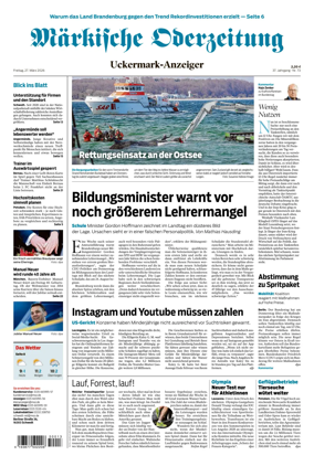Cover of Markische Oderzeitung Uckermarkanzeiger