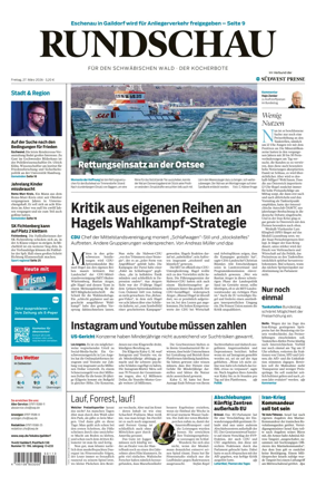 Cover of Rundschau fur den Schwabischen Wald – Der Kocherbote