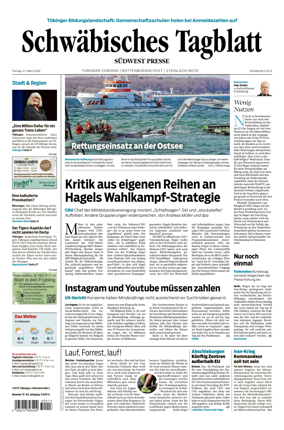 Cover of Schwabisches Tagblatt - Tubinger Chronik