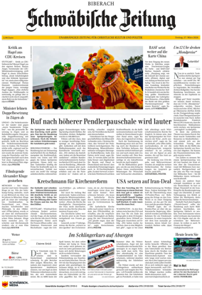 Cover of Schwabische Zeitung (Biberach)