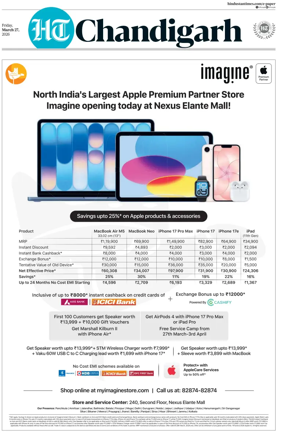 Cover of Hindustan Times (Chandigarh) - Live