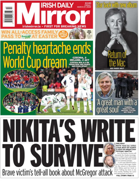 Cover of Irish Daily Mirror