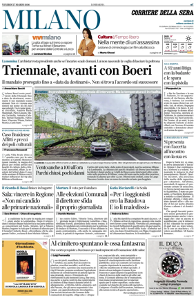 Cover of Corriere della Sera (Milano)