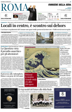 Cover of Corriere della Sera (Roma)