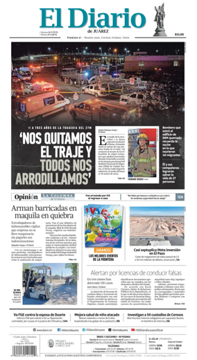 Cover of El Diario de Juarez