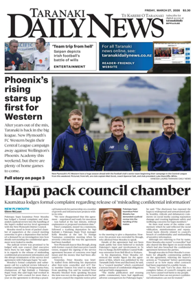 Cover of Taranaki Daily News