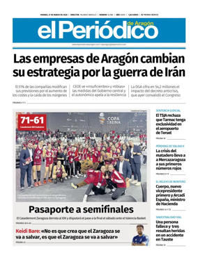 Cover of El Periodico Aragon