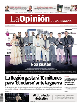 Cover of La Opinion de Murcia (Cartagena)