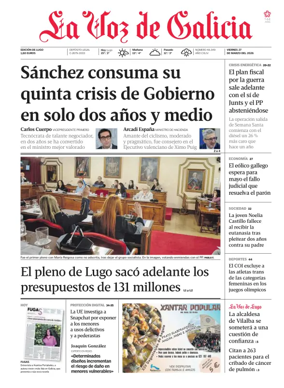 Cover of La Voz de Galicia (Lugo)