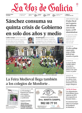 Cover of La Voz de Galicia (Monforte)