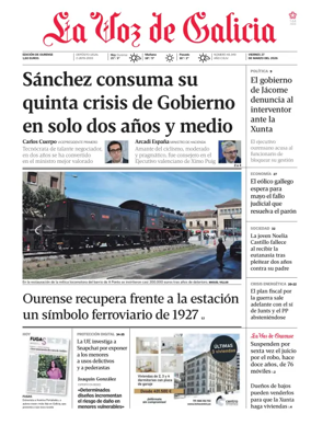 Cover of La Voz de Galicia (Ourense)