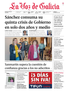 Cover of La Voz de Galicia (Santiago)