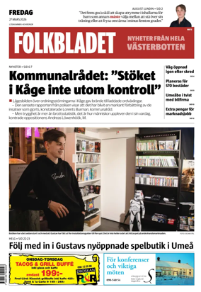 Cover of Folkbladet Vasterbotten