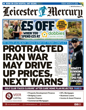 Cover of Leicester Mercury