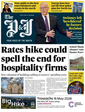 Cover of The Press and Journal (Inverness Highlands and Islands)