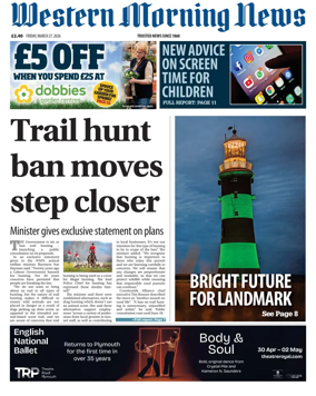 Cover of Western Morning News