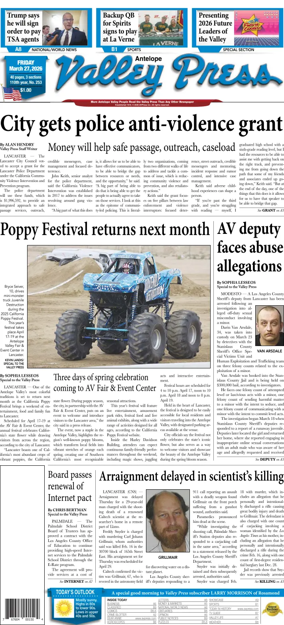 Cover of Antelope Valley Press