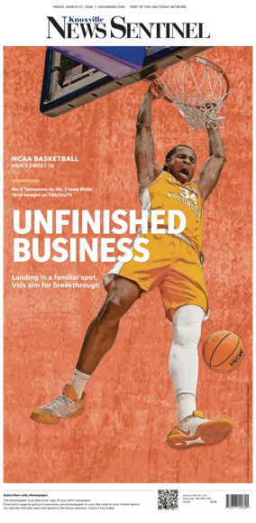 Cover of Knoxville News Sentinel