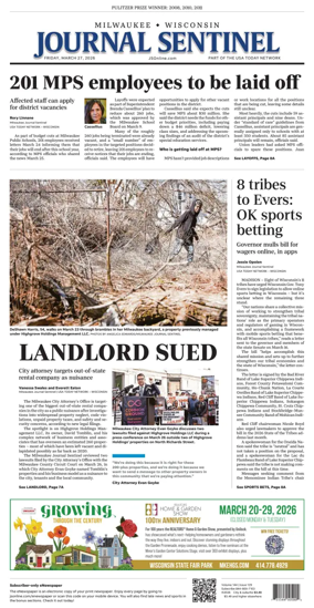 Cover of Milwaukee Journal Sentinel