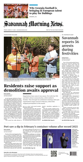 Cover of Savannah Morning News