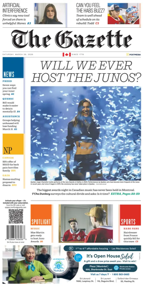 Cover of Montreal Gazette