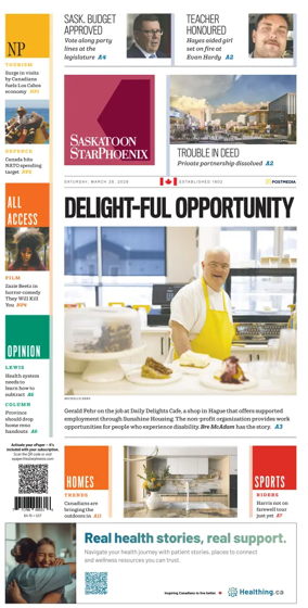 Cover of Saskatoon StarPhoenix